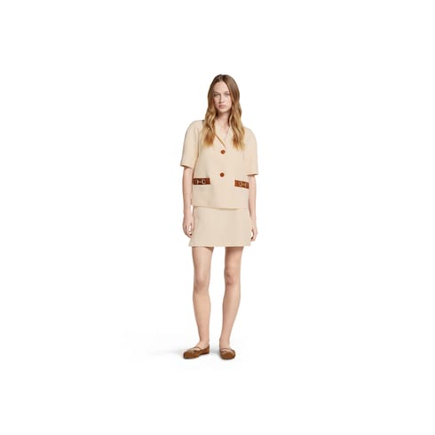 Chaqueta de lona de lino con Horsebit