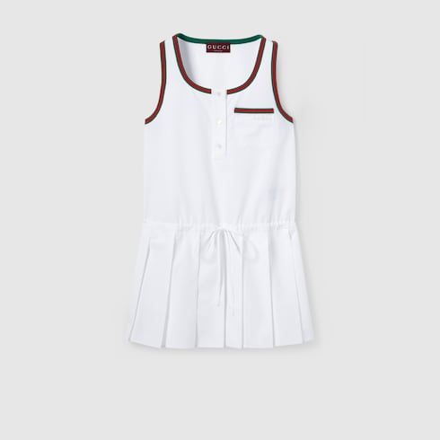 Cotton poplin dress with Web