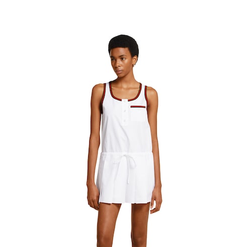 Cotton poplin dress with Web