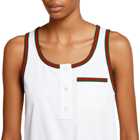 Cotton poplin dress with Web