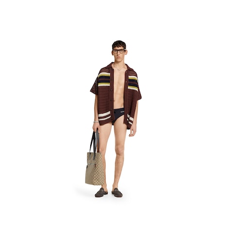 Elastane swim briefs with print