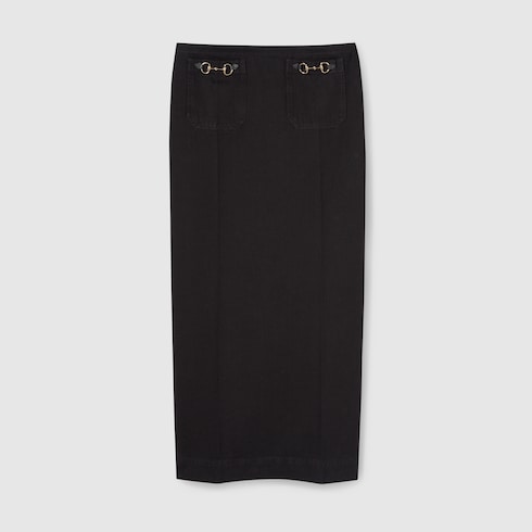 Denim skirt with Horsebit