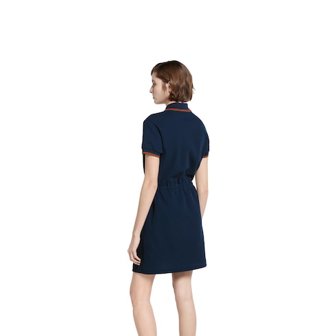 Cotton piquet polo dress with Web