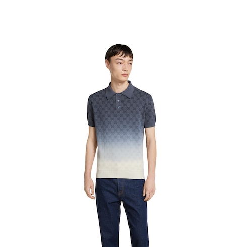 Polo en jacquard GG en maille de coton