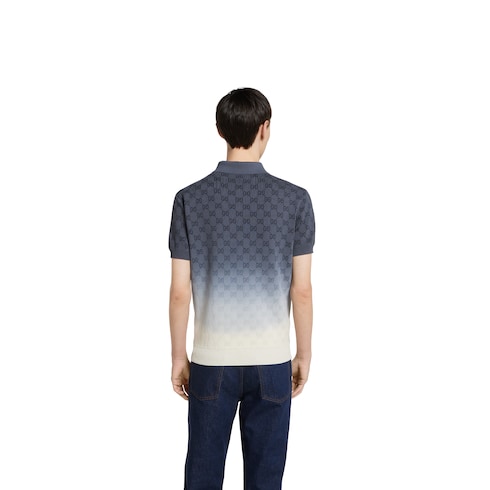 Polo en jacquard GG en maille de coton