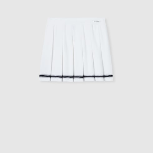 Gonna in cotone stretch con intarsio
