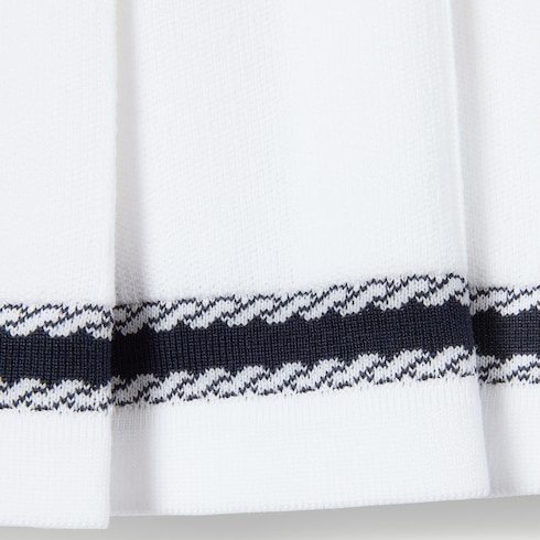 Stretch cotton skirt with intarsia