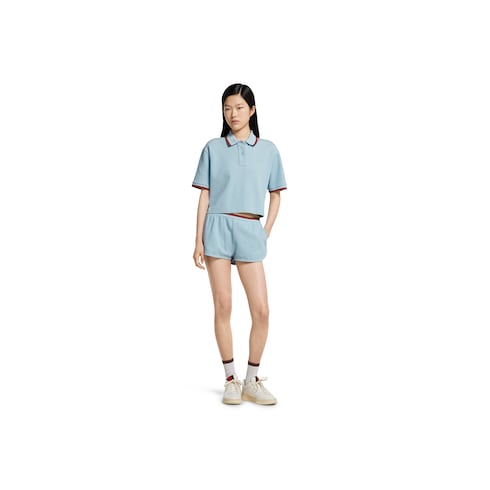 Cotton piquet shorts with Web