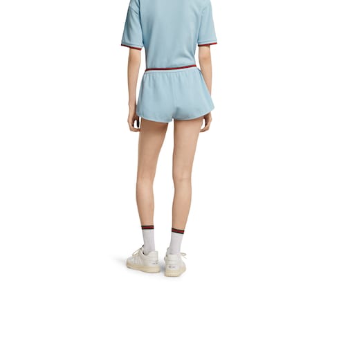 Cotton piquet shorts with Web