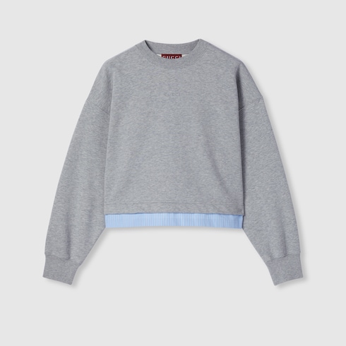 Cotton jersey sweatshirt with embroidery