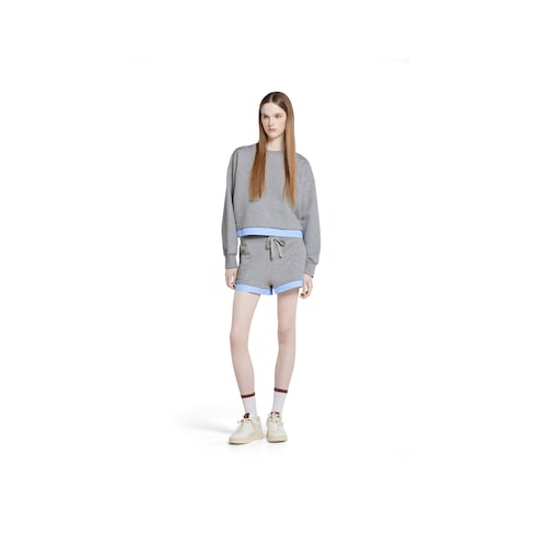 Cotton jersey sweatshirt with embroidery