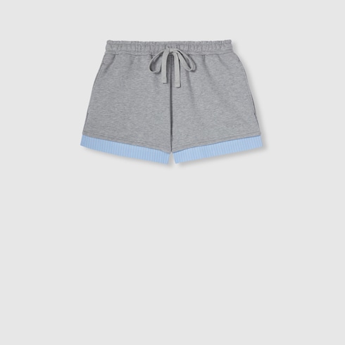 Short en jersey de coton avec broderie