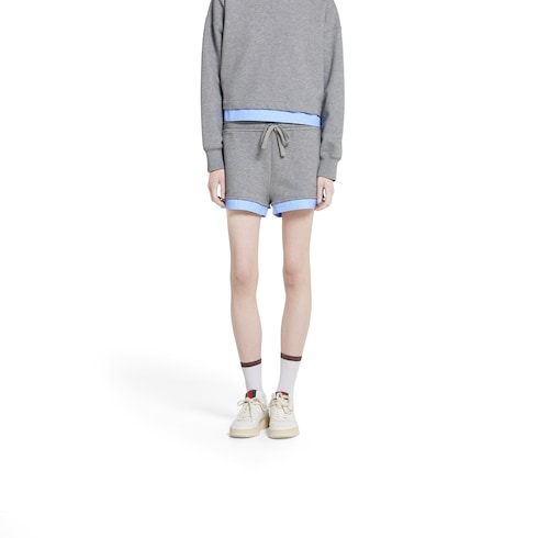 Short en jersey de coton avec broderie