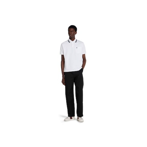 Cotton piquet polo shirt with embroidery