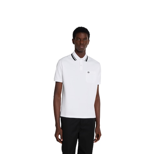 Cotton piquet polo shirt with embroidery