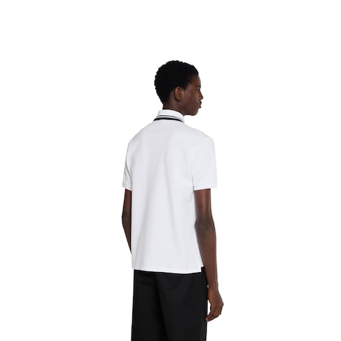Cotton piquet polo shirt with embroidery