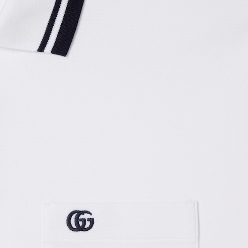 Cotton piquet polo shirt with embroidery