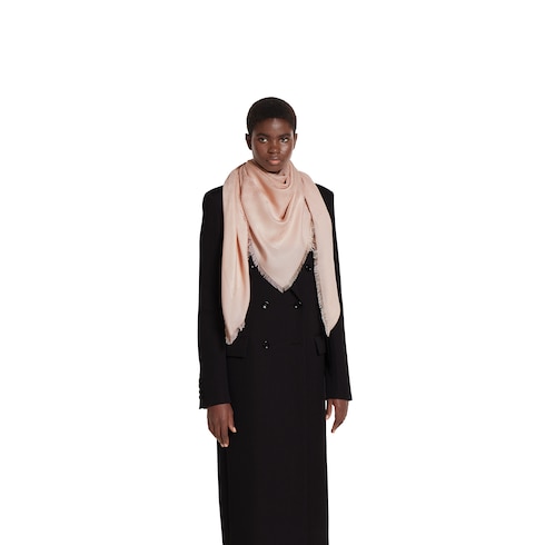 Scialle in cotone e seta GG jacquard