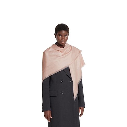 Scialle in cotone e seta GG jacquard