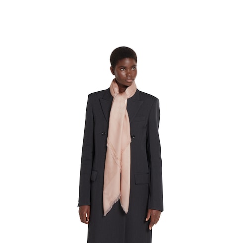 Scialle in cotone e seta GG jacquard