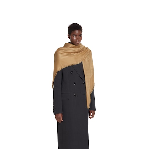 GG silk cotton jacquard shawl