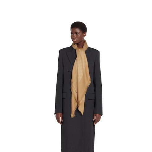 GG silk cotton jacquard shawl