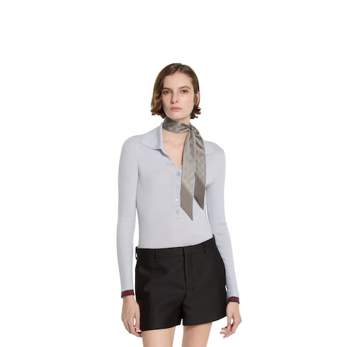 Printed silk neck bow