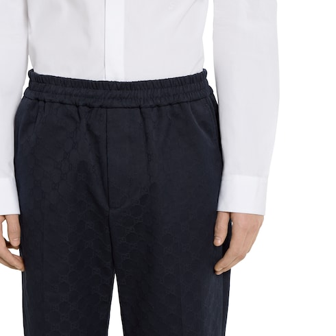 Pantalón de gabardina de algodón con GG