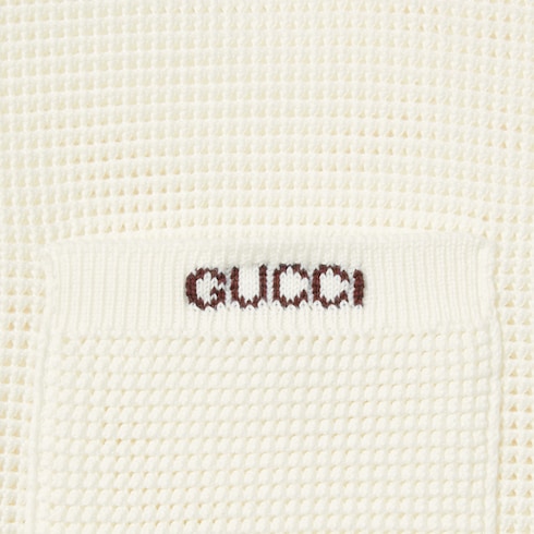 Cotton piquet polo shirt with intarsia