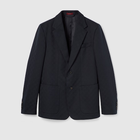 Giacca in gabardina di cotone GG jacquard
