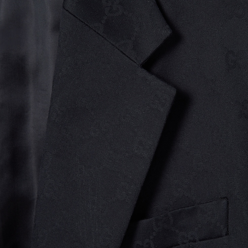 Giacca in gabardina di cotone GG jacquard