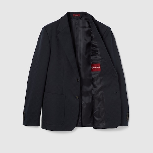 Giacca in gabardina di cotone GG jacquard