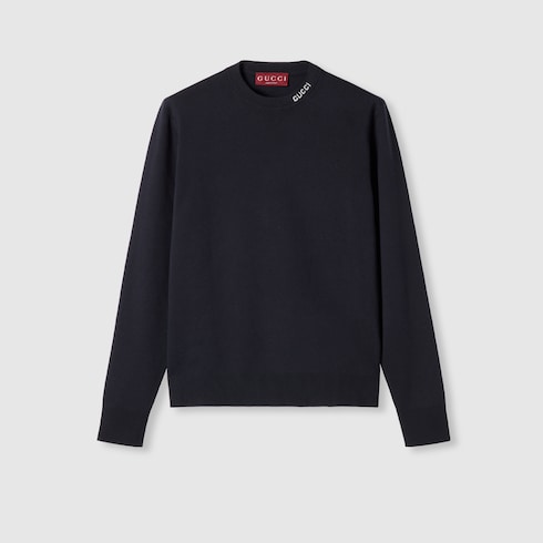 Pullover aus Seiden- und Baumwollstrick mit Intarsie