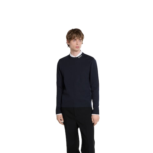 Pullover aus Seiden- und Baumwollstrick mit Intarsie