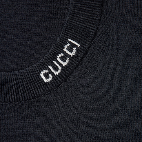 Maglione in maglia di cotone e seta con intarsio
