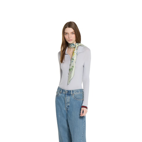 Carré en twill de soie imprimé