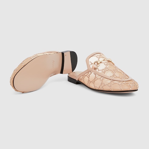 信頼 QA with mesh GG ivory in slipper Princetown |‎Women's ®غوتشي リール