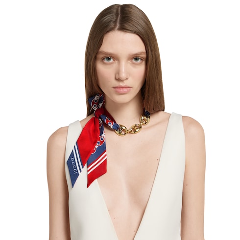 Gucci Marina Chain long silk necklace