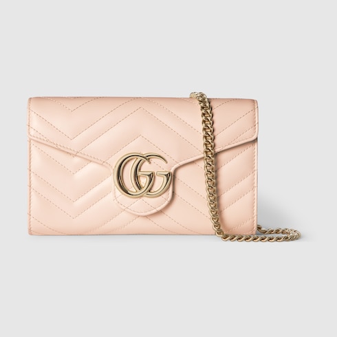 ダブルG チェーンウォレットピンク レザー | GUCCI公式