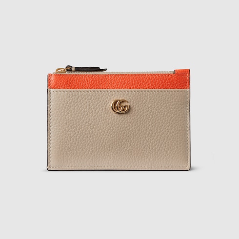 Bi-colour GG Marmont zip key pouch