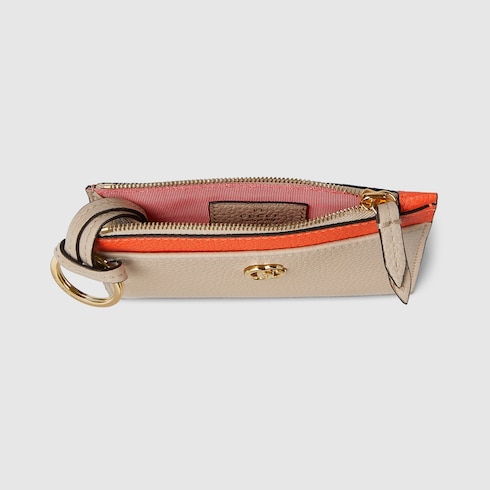 Bi-colour GG Marmont zip key pouch