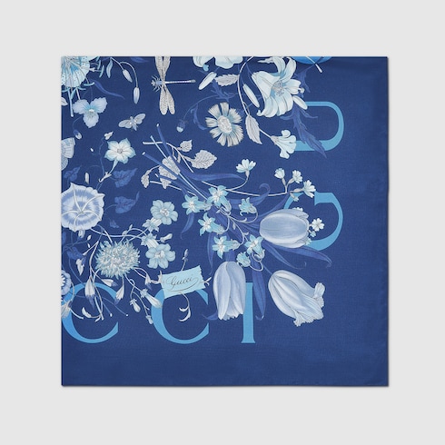 Printed silk twill carré