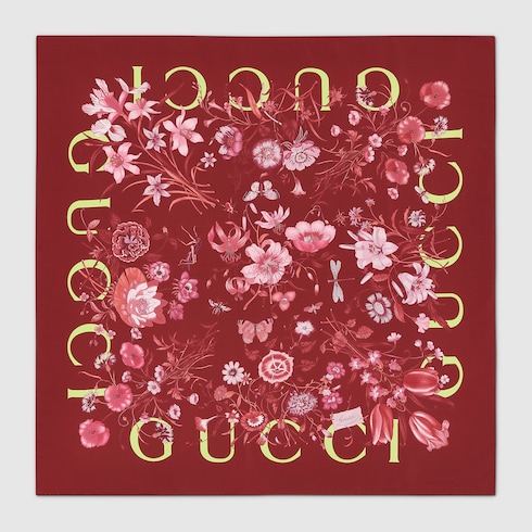 Printed silk twill carré