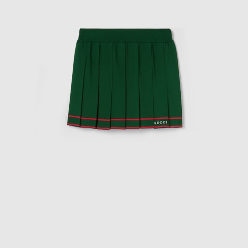 Pleated skirt with striped trim