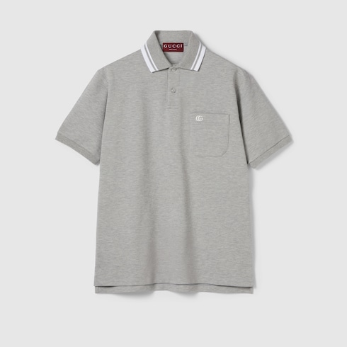 Cotton piquet polo shirt with embroidery