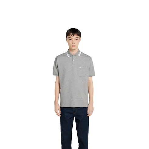 Cotton piquet polo shirt with embroidery