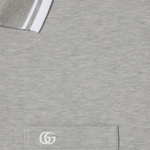 Cotton piquet polo shirt with embroidery