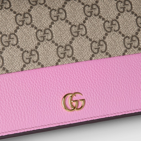 GG Marmont bi-color wallet on chain