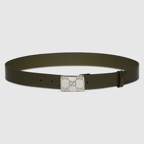 Belt with rectangular buckle