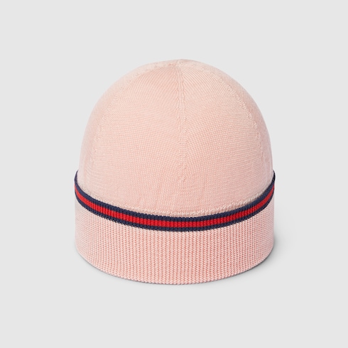 Cappello neonato in lana con Web